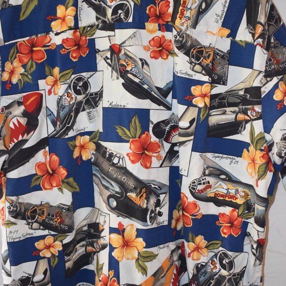 US Air Force Boeing B-17 Flying Fortress In WW2 Hawaiian Shirt – XL "USED" - Picture 5 of 7
